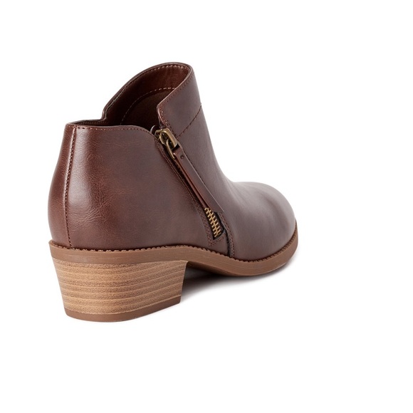 Brown Memory Foam Women’s Ankle Zipper Bootie New - Picture 5 of 7